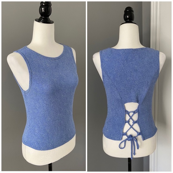 4 for $20 🖤 VINTAGE 90’s/Y2k Sparkly Cross-Back Strapped Top